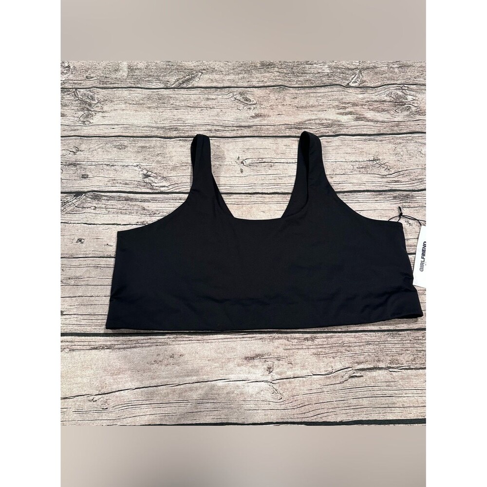 NWT girlfriend collective Black V-Neck Unpadded Sports Bra Size 4X